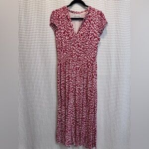 Reformation Pink & White Midi Dress